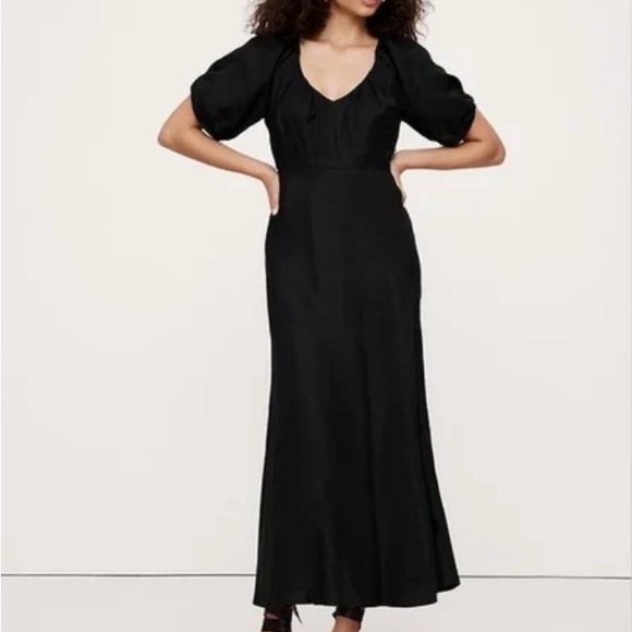 Banana Republic Dresses & Skirts - Banana Republic Black Linen Blend Midi Dress Size 8 New with Tags